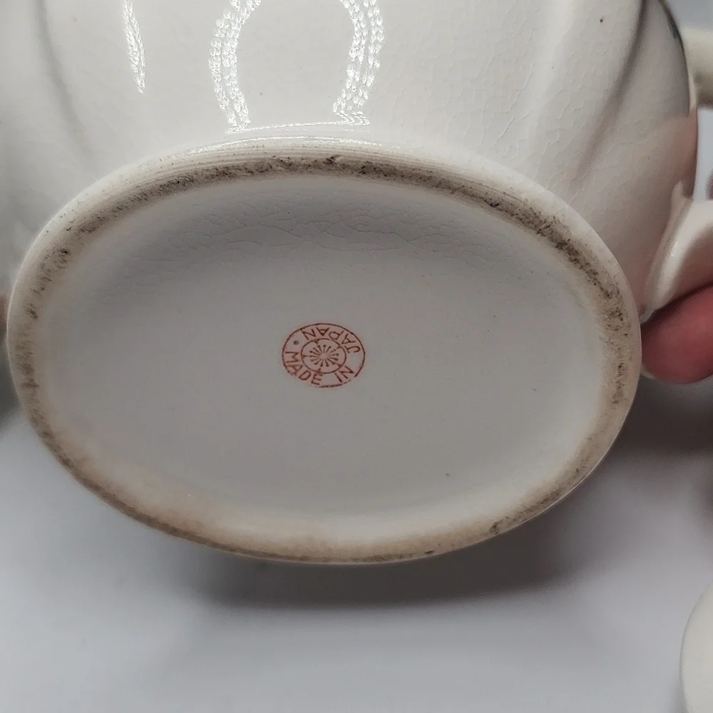 Teapot with Trivet Handpainted Made in Japan  Vintage Collectible